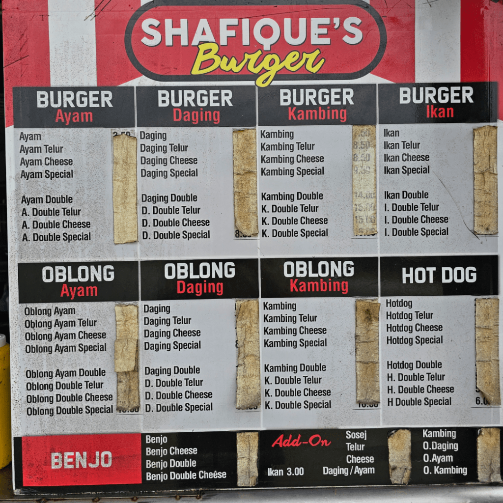 Shafique's Burger_Menu